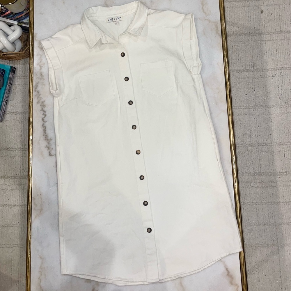 She + Sky button front dress